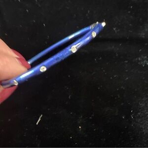 Soho Blue Bangle Bracelet with diamonds.